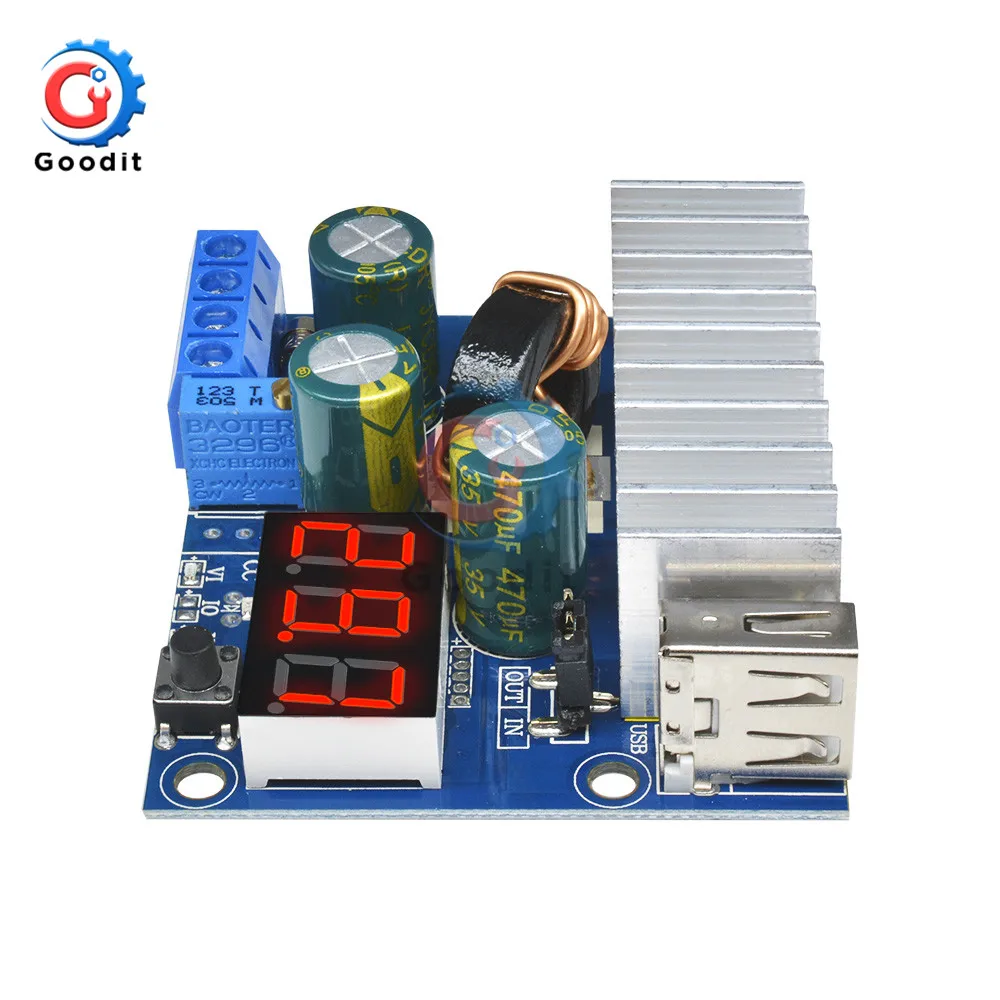 DC В DC 3-35V повышающий Удлинительный модуль 100W 6A USB источник питания светодиодный вольтметр dc-dc преобразователь модуль питания измеритель напряжения