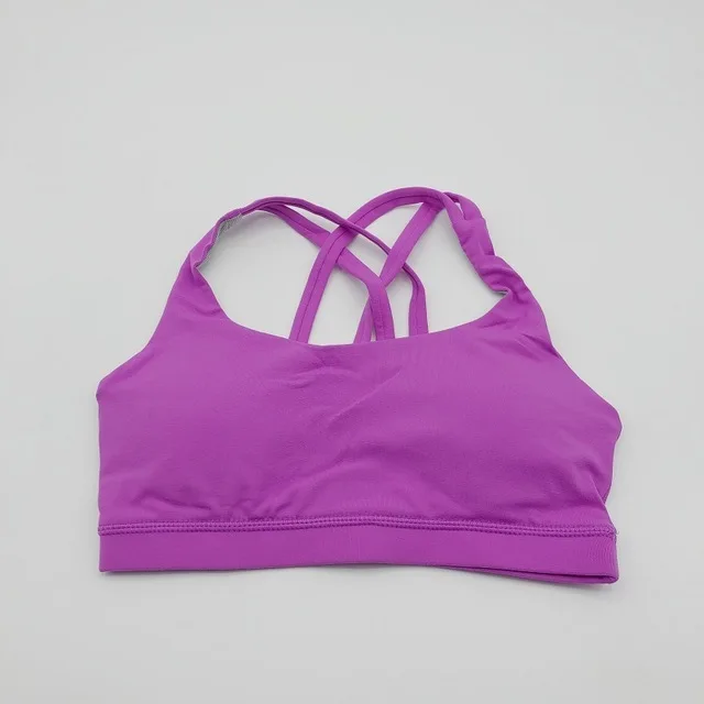 Lulu High Quality Fitness Bra Women Gym Tank Top Butter Soft  Cross Back Yoga Vest Athletic High Impact Brassiere With Chest Pad 400g