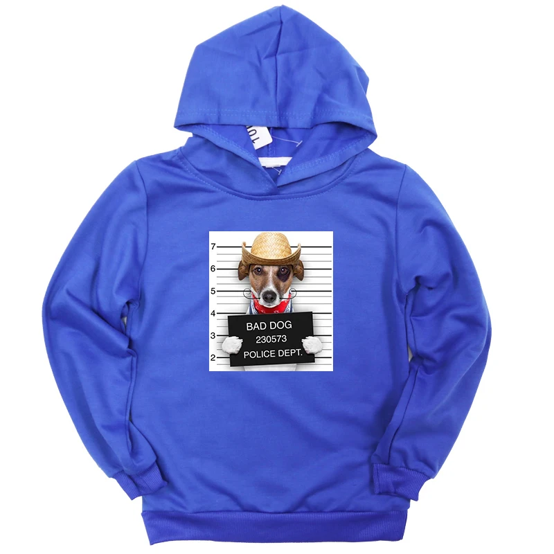 Hoodies 7 Коллекция года, теплые зимние толстовки для малышей Детский милый свитшот с рисунком «Bad Dog Bad Cat» для мальчиков и девочек повседневная детская одежда - Цвет: Hoodies 7