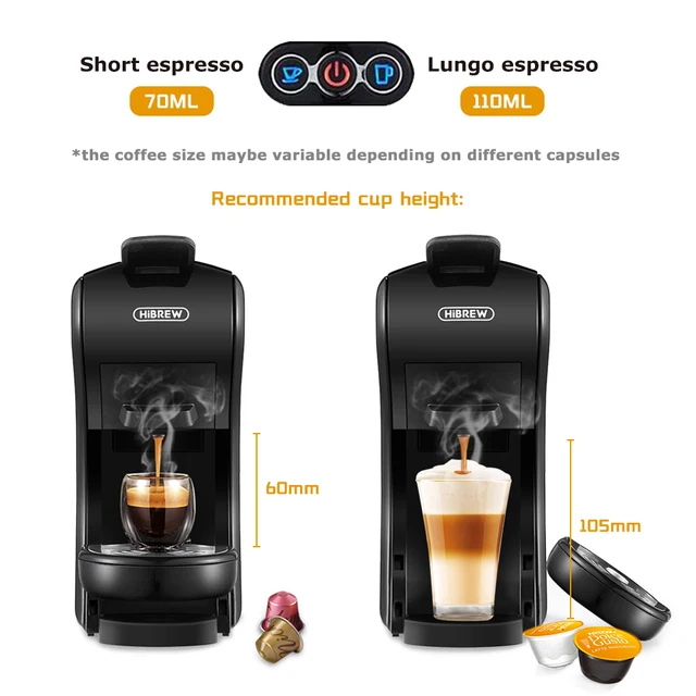 HiBREW Coffee Machine 19 Bar 3in1&4in1 Multiple  Capsule Espresso  Cafetera , Pod  Coffee Maker Dolce Milk&Nexpresso &Powder  H1 5