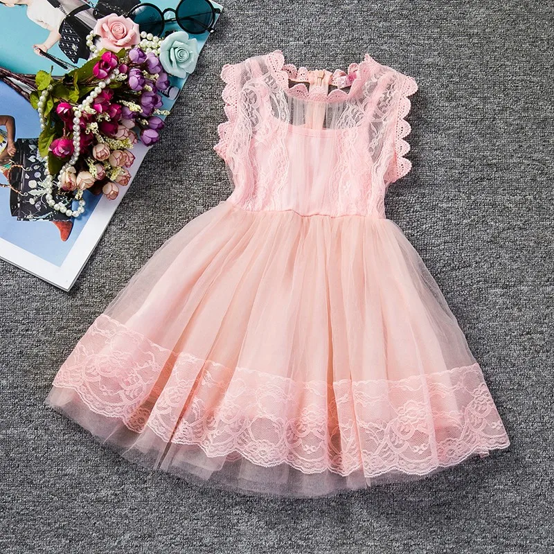 Кружевное платье-пачка принцессы с цветочным рисунком для маленьких девочек свадебное платье на крестины Одежда для девочек, детская праздничная одежда meninas vestidos, для детей возрастом от 2 до 6 лет