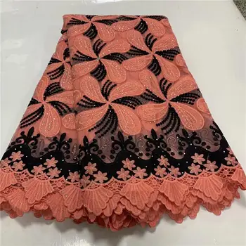 

2020 Latest Guipure Lace Cord Lace Embroiderey French African Cord Lace Fabric High Quality Nigeria Lace Fabric For Wedding WD52