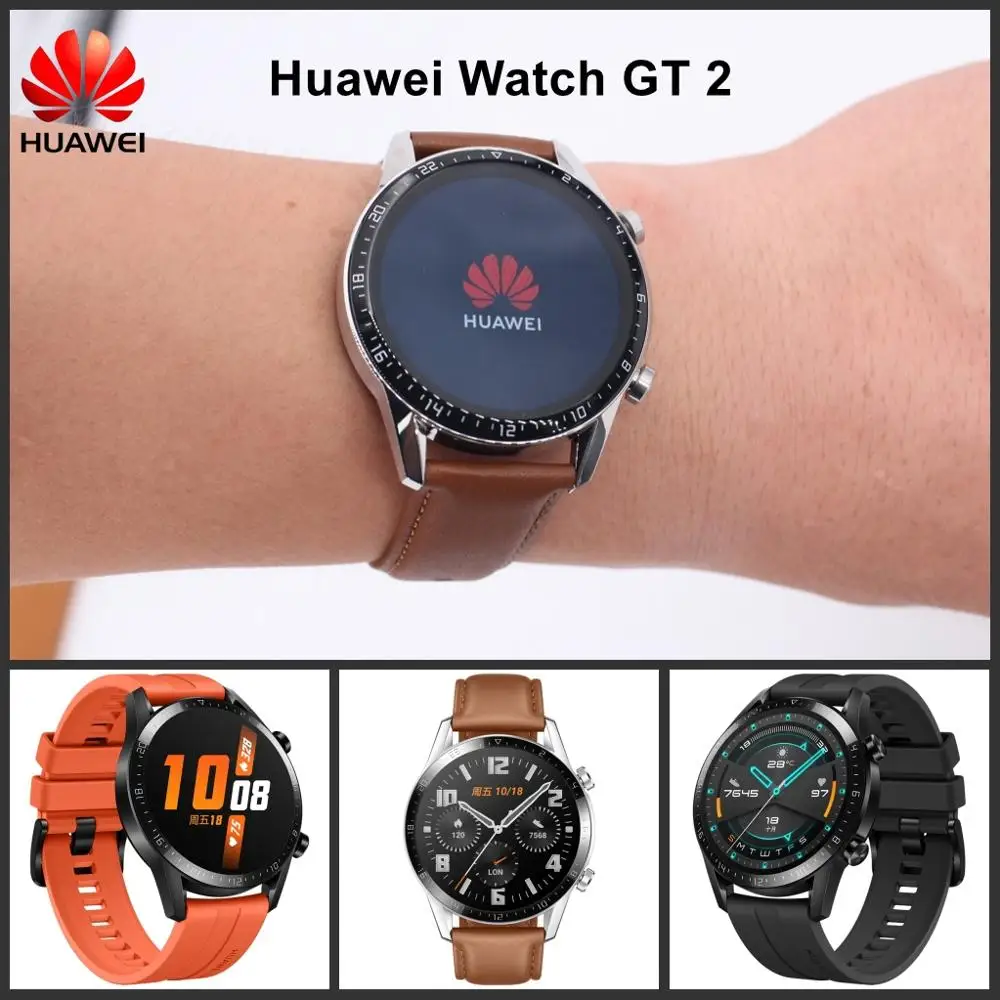 

2019 New Huawei Smart Watch GT 2 Multi Language 46mm Waterproof Sports Watch Bluetooth Phone Call music player Watch