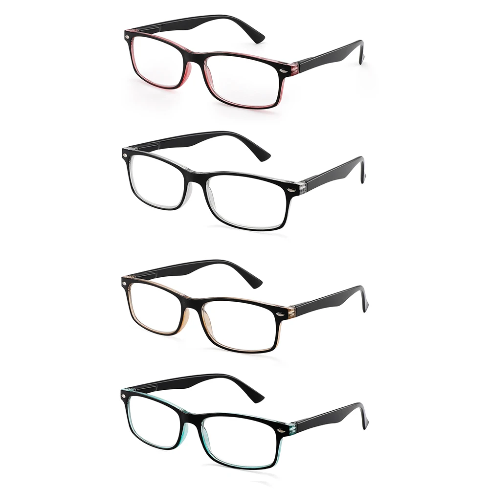 JM Spring Hinge Vintage Square Reading Glasses Women Men Magnifier Presbyopic Diopter