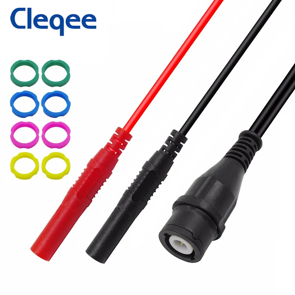 Cleqee P1206 BNC male plug to Straight Banana Plugs Coaxial Cable Test Lead 