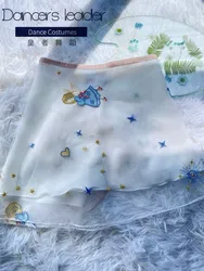 Ballet Short Skirt Little Angel Bright Line Embroidery Women's Dance Skirt Gymnastics Practice Skirt Adult Ballet Lyric Skirt