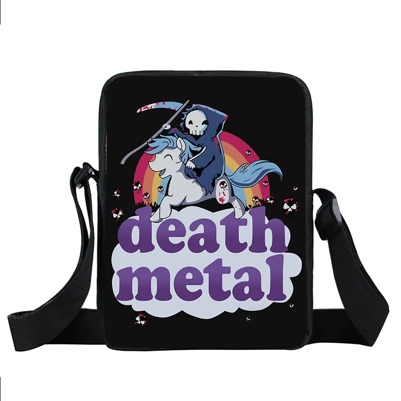 Black Skull Messenger Bag Messenger Bag Rock Style Punk Rock