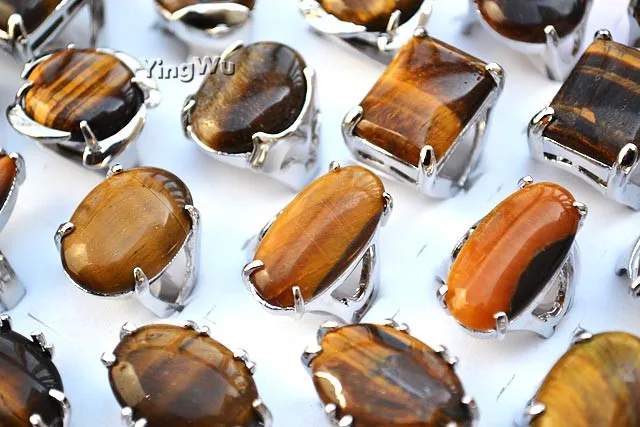 Yingwu 10 шт. серебряное винтажное мужское женское овальное круглое кольцо с