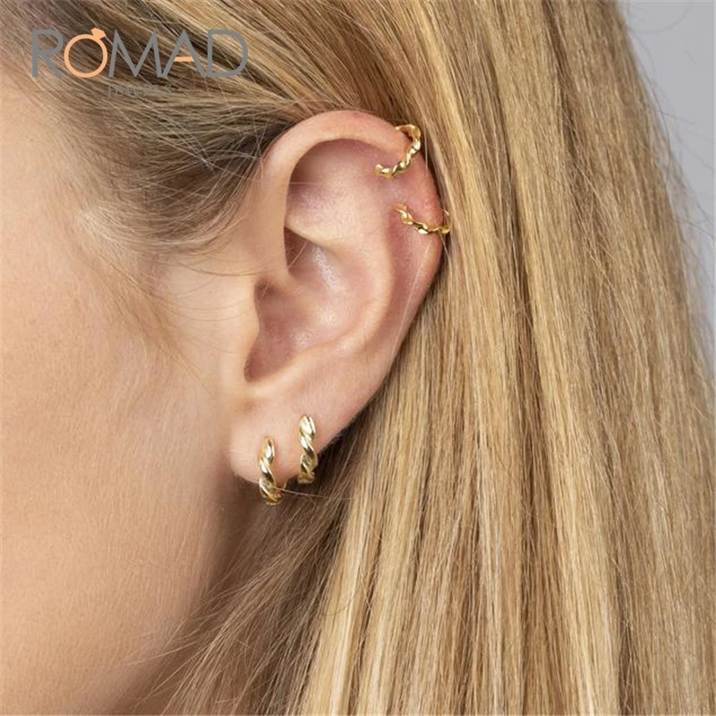 Серьги Romad, 925 пробы, серебряные серьги, бесконечные круглые серьги для женщин, подарки