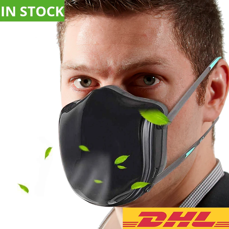 

Reusable Smart Electrical Mask Air Black Dusk Face Mask Flu P2 Mask Anti Dust Pollution Facemask PM 2.5 Respiratory Fliters