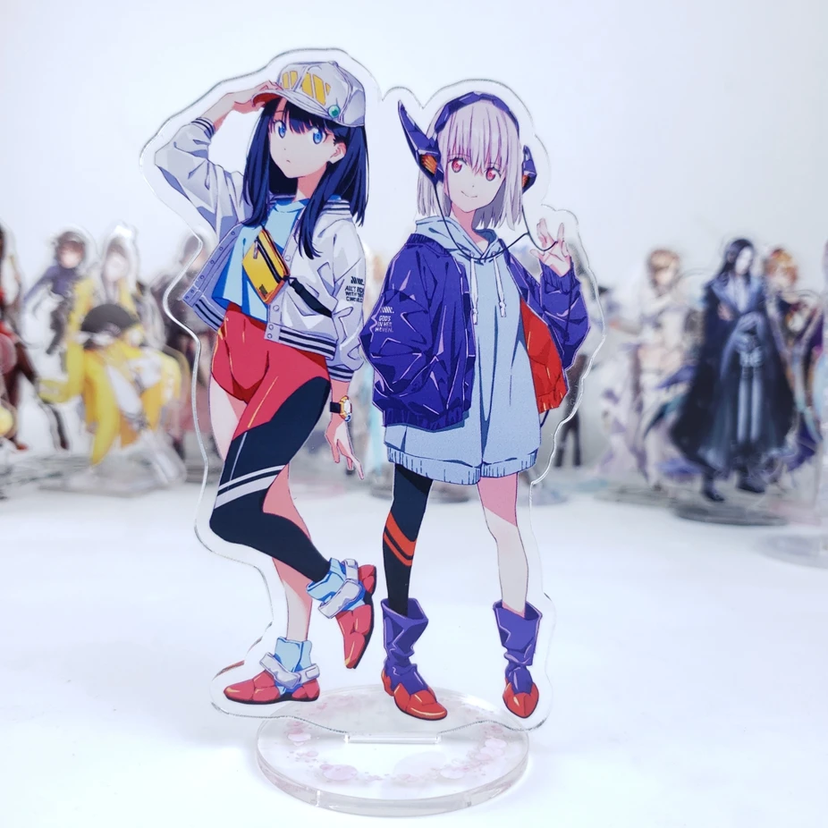 Stand Figure Japanese Anime SSSS.GRIDMAN Shinjo Akane Takarada Rikka Cosplay Acrylic Desktop Model Display Charm Decor Toy Gifts elvira costume Cosplay Costumes