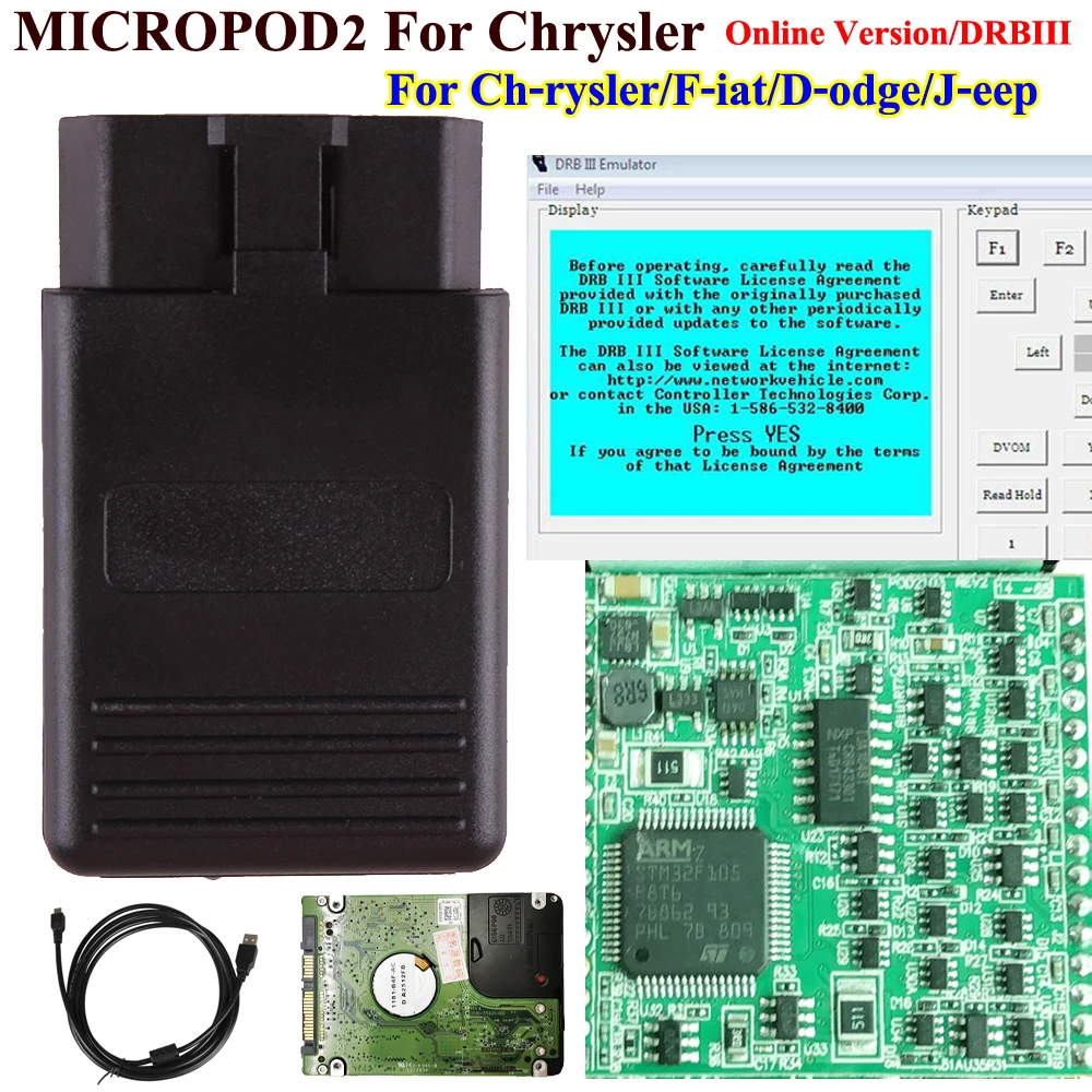New V17.04.27 MicroPod2 Diagnostic Tool For Chry-sler F-ait Je-ep Dod-ge MicroPod 2 Multi-Languages Support Online Programming | Автомобили