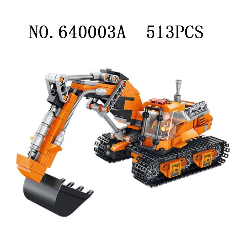 640003A 513pcs2 переменный инженерный автомобиль экскаватор и кирпич Детский Мужской
