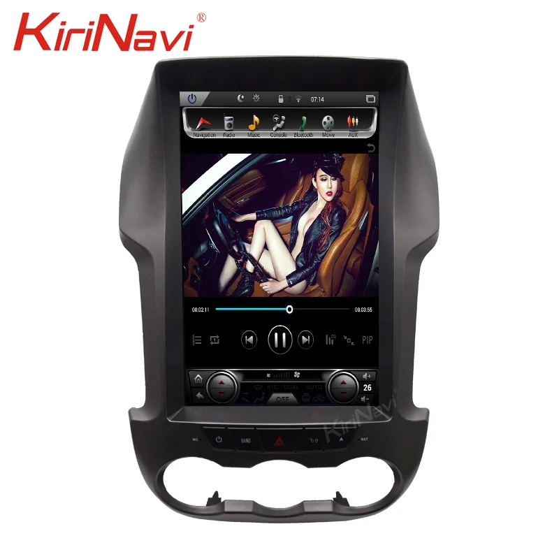 KiriNavi Telsa стиль вертикальный экран 12,1 ''2 Din Android 8,1 Автомагнитола для Ford Ranger автомобильный мультимедийный dvd-плеер 2012- wifi
