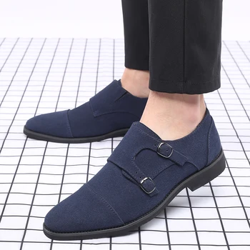 

2020 New Arrival Hasp Dress Shoes Men Wedding Formal Shoes Business Casual Flat Shoes Men Christmas Party Shoes Plus Size 38-48