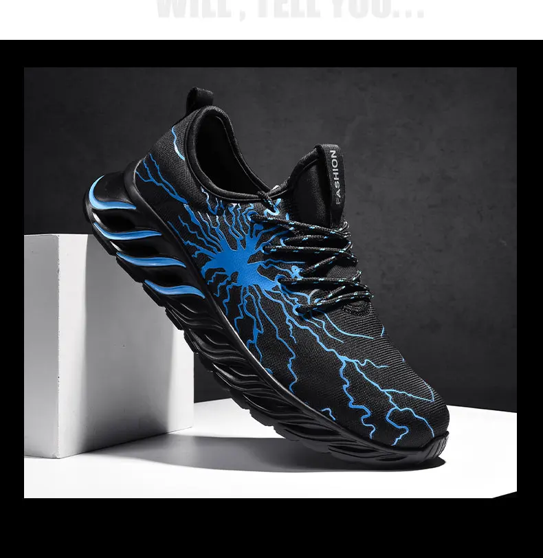 Летние резиновые дышащие кроссовки для бега с сеткой, дышащие трендовые мужские удобные уличные спортивные мужские кроссовки на шнуровке