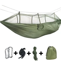 Outdoor Camping Hammocks with Mosquito Net 1-2 Person Portable Travel Camping Fabric Hanging Swing Hammocks Bed Garden Furniture