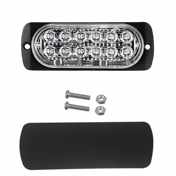 

Transparent Working Light Red Kit 12LED Truck Warning Working 12V-24V 36W