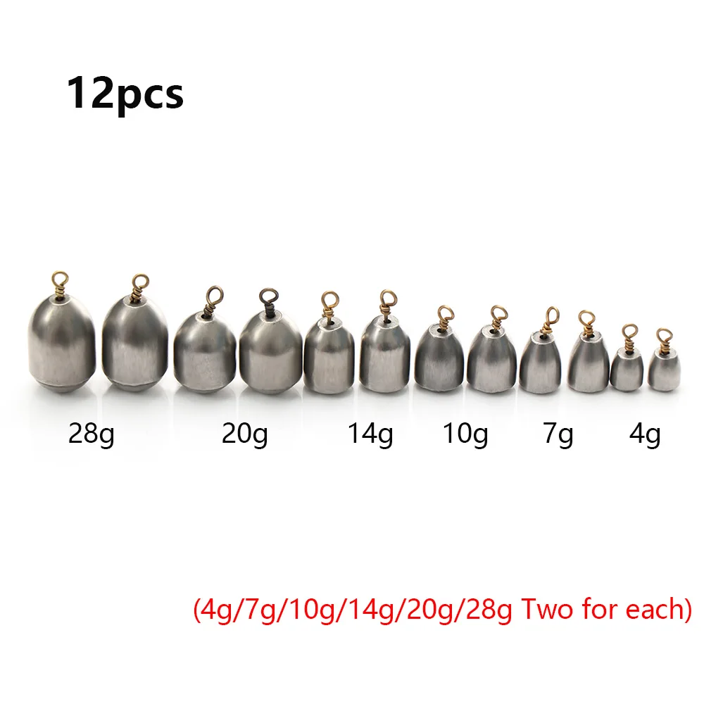12pcs 12/15 шт. Размер 4g/7g/10g/14 г/20 г рыболовный крюк осень капли воды привести Вес s рыболовные грузила Вес набор рыболовные принадлежности - Цвет: 12pcs