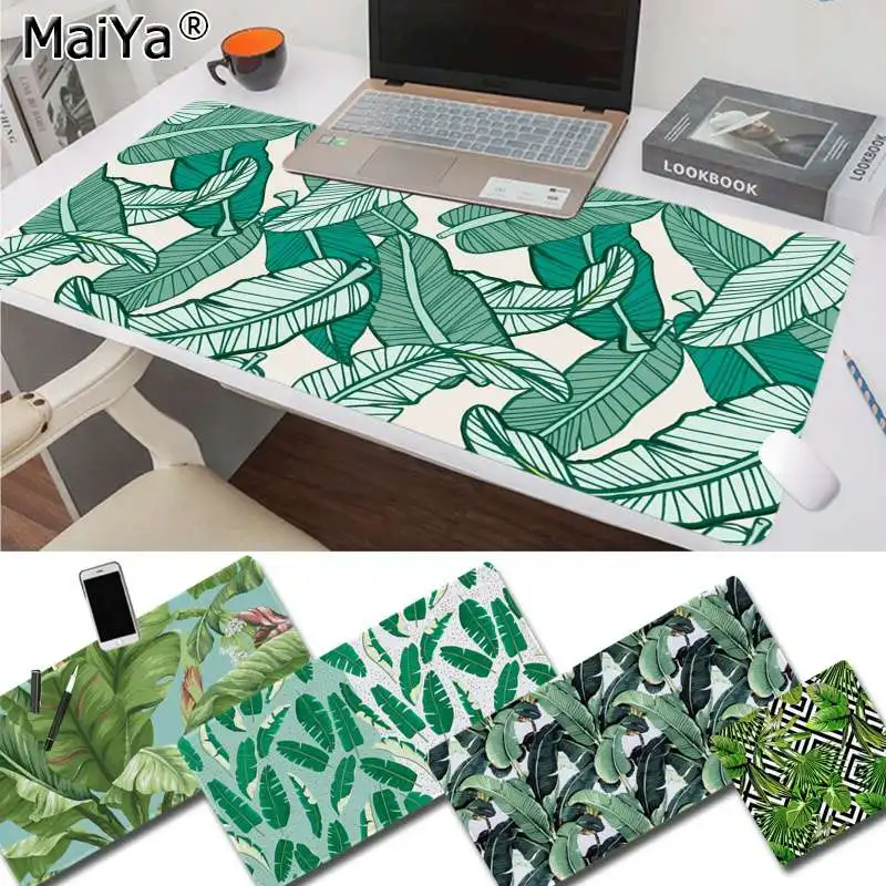 

Maiya Tropical leaf pattern Rubber PC Computer Gaming mousepad Speed/Control Version Large Gaming Mouse Pad
