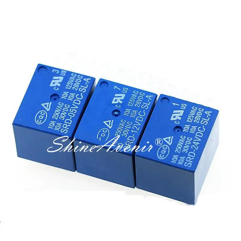 5pcs/lot Relay SRD-05VDC-SL-A SRD-09VDC-SL-A SRD-12VDC-SL-A SRD-24VDC-SL-A SRD-48VDC-SL-A 5V 9V 12V 24V 48V 10A 4PIN