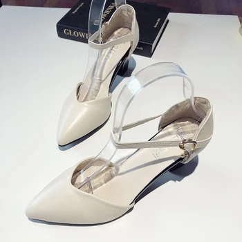 

Spring New fashion with heel single shoes pointed Mary Jane root high heels elegant and simple pumps zapatos tacon mujer U22-59