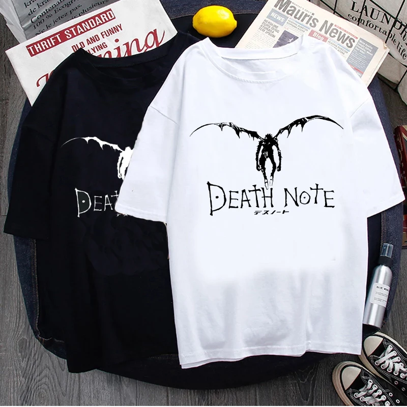 Лидер продаж футболка в японском стиле с надписью Death Note мужские футболки