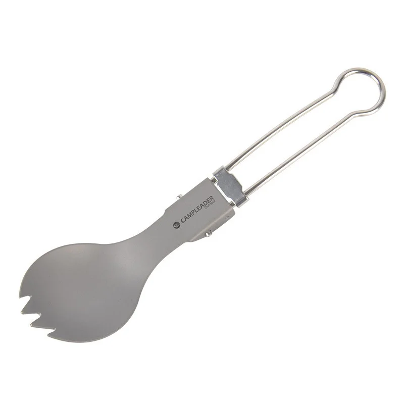  Foldable Titanium Spoon Camping Cutlery Tableware Portable Travel Convenient Titanium Spork Environ