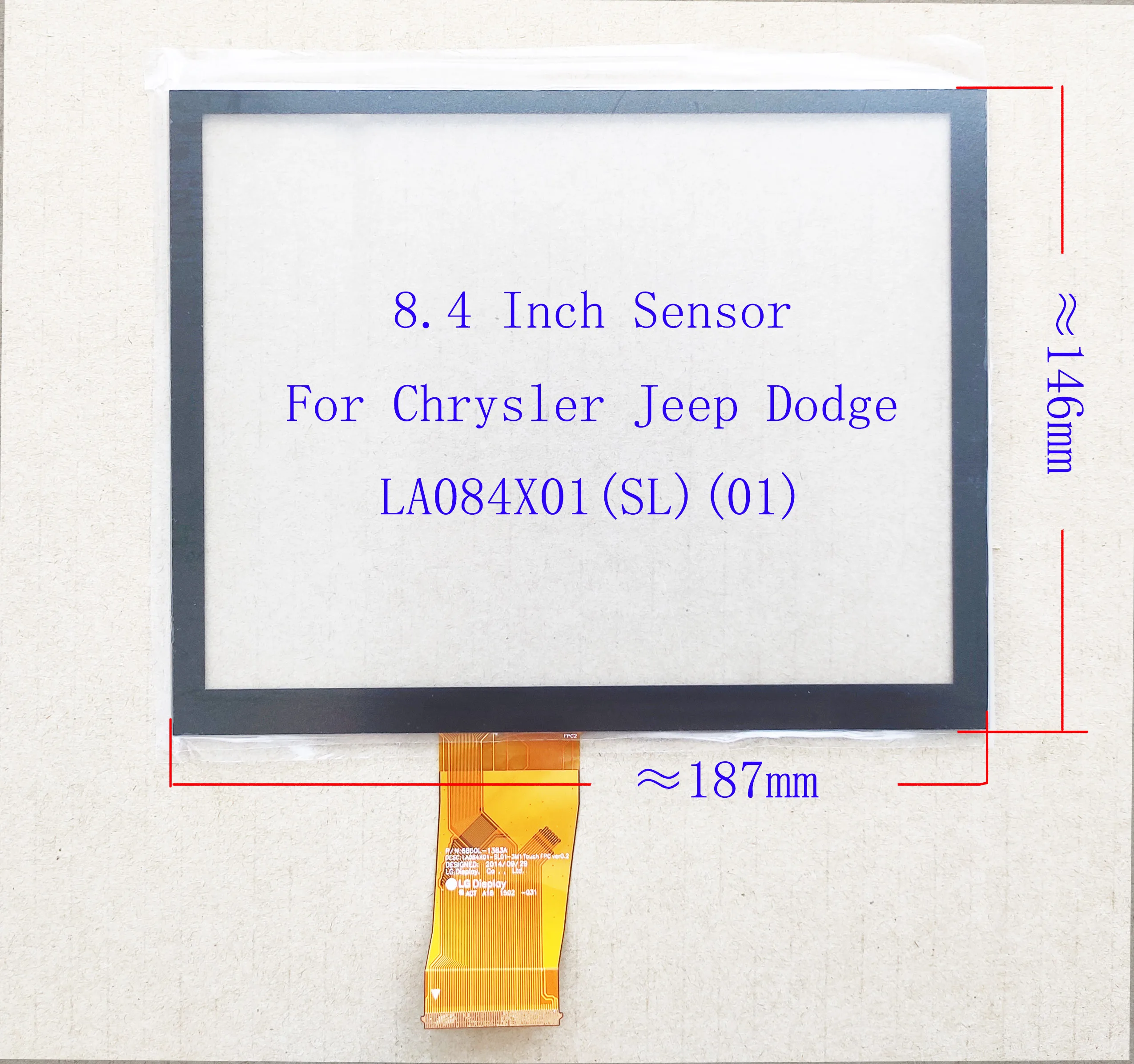 Sensor do Ecrã Táctil Capacitivo do Carro Digitizer Auto-rádio Carpc 8.4 187×145 mm La084x01 Sl01 Chrysler Jeep Dodge