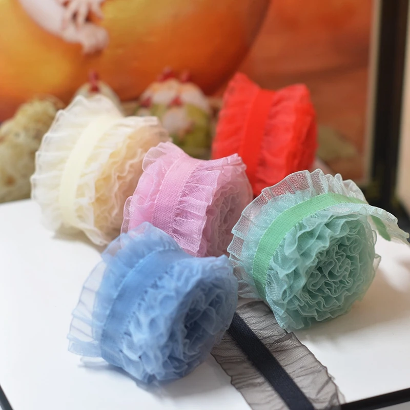 

50 Yards Wave Ribbon Roll With Stretchy Elastic Band For Baby Girls Hair Bands DIY Translucent Fabric Crafts Solid Color 25mm