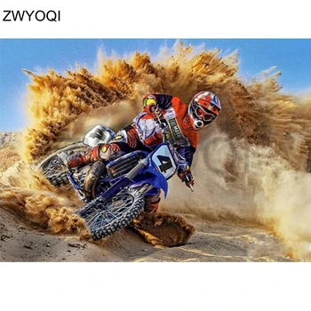 

Full Round Diamond painting Cross stitch Sandstorm 5D DIY Diamond embroidery desert Full Square Diamond mosaic Motorcycle racer
