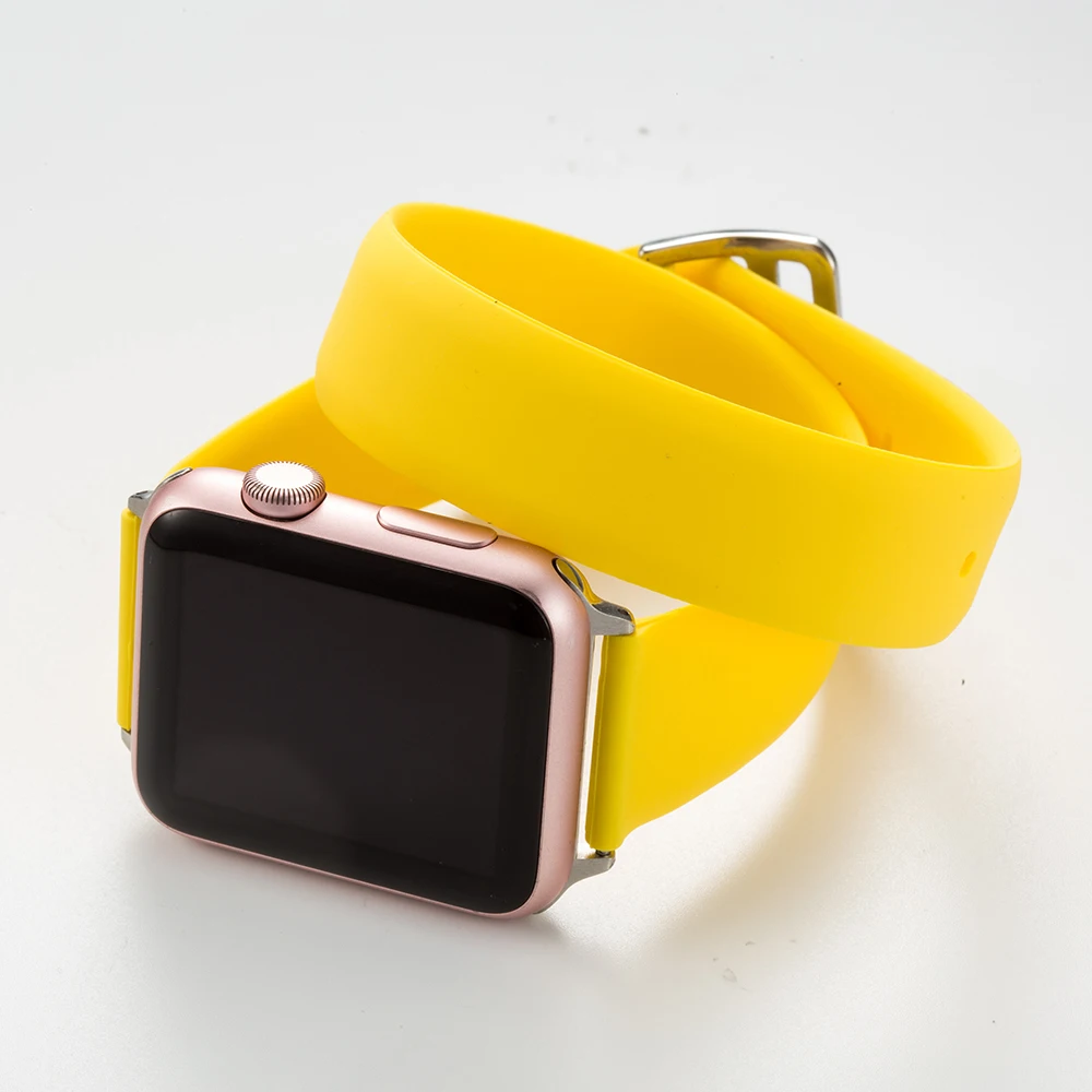 Двойной ремешок для Apple Watch 44 мм 40 мм спортивный силиконовый браслет correa iWatch 5 4 3 2 42 мм 38 мм pulseira Apple watch 4