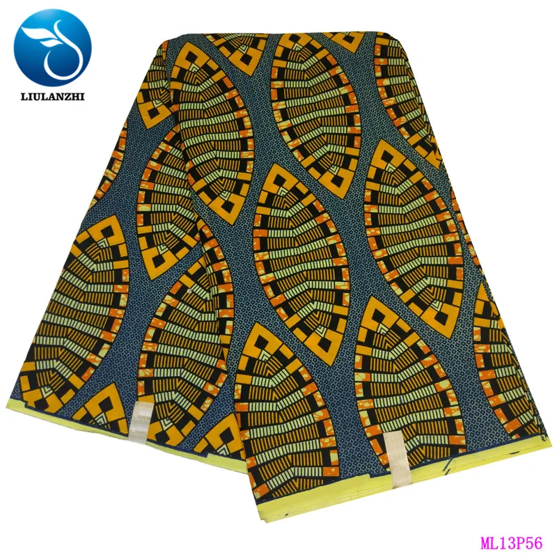 LIULANZHI африканская восковая ткань s Лидер продаж воск Анкара хлопковая ткань настоящий воск ткань для женщин 6 ярдов ML13P55-ML13P65