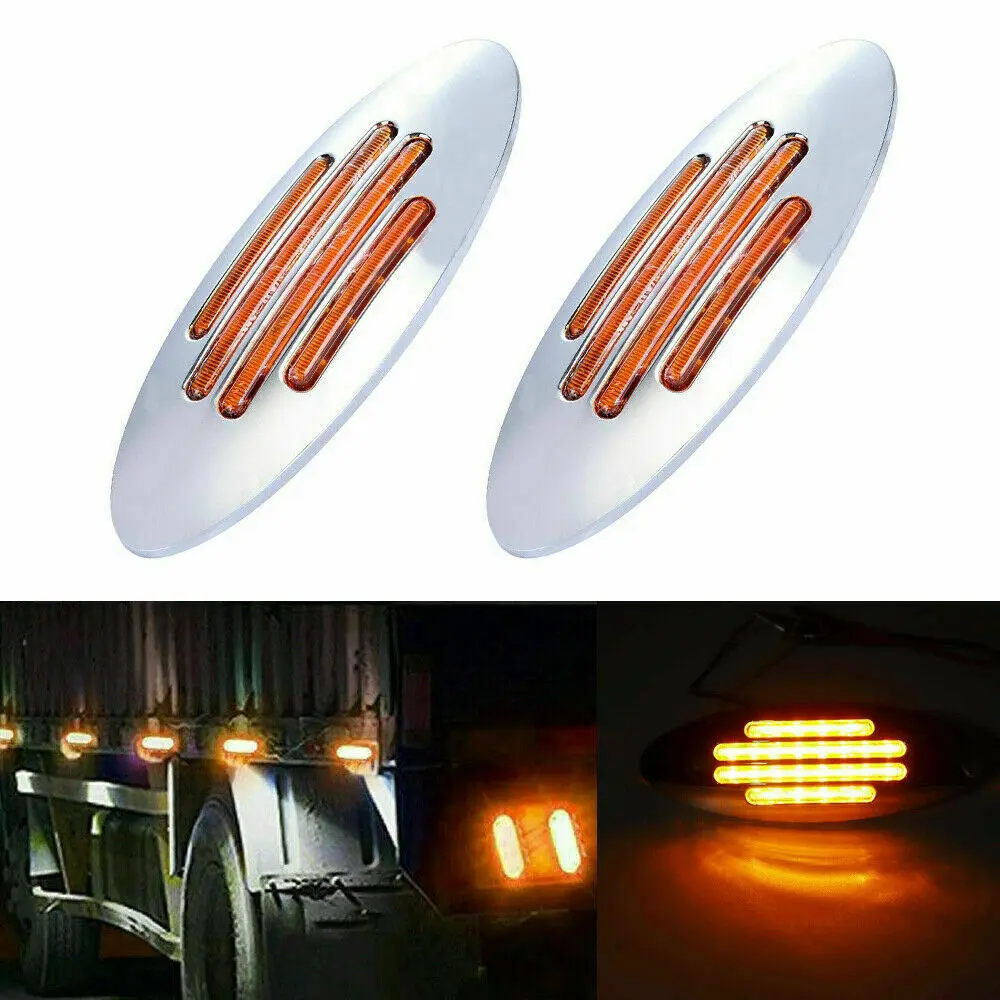 24LED габаритные огни грузовика светильник s янтарные боковые габаритные светильник просвет грузовик с прицепом индикатор 12V для Peterbilt