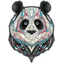 

Line Black White Panda Puzzle Kids Wooden Toy Jigsaw Unique Shape Piece Wood Puzzle for Children Gift Box Brain 3D Diy Game Item