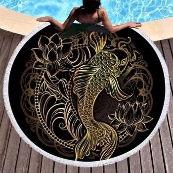 

Extra Large Size Vintage Round Shawl Beach Towel Outdoor Yoga Picnic Mat Summer Product For Adults serviette de plage