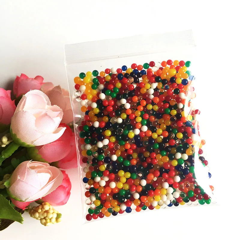 200 шт./пакет 2,5-3 мм кристаллическая почва гидрогель шарики orbiz полимерный растущий шар для цветы декоративный свадебный Декор для дома - Цвет: Многоцветный