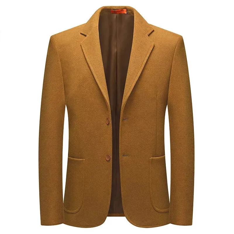 

Куртка мужская шерстяная Повседневная, плащ-пальто, однотонная верхняя одежда с карманами, деловой стиль, Осень-зима