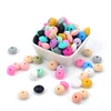 LOFCA 50pcs 12mm Silicone lentilles perles bébé dentition perles sans BPA de qualité alimentaire faisant bébé soins bucco-dentaires sucette chaîne accessoorise ► Photo 3/6