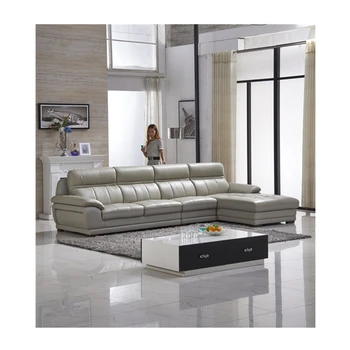 

Grey color leather sofa for apartment