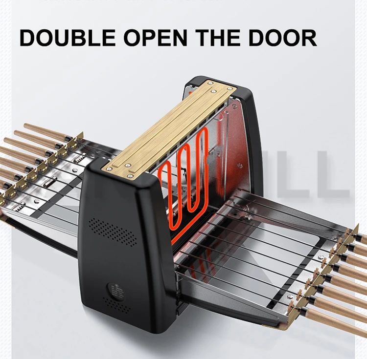 CANDIMILL 220V Household Small Smokeless Electric Oven Automatic Rotary Barbecue Machine Grill Skewers 6