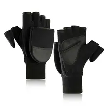 Женские Мужские Зимние флисовые перчатки с откидным верхом, двухслойные Утепленные перчатки без пальцев с сенсорным экраном