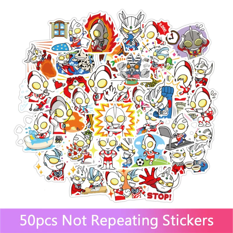 

50Pcs/Set Japan Ultraman Dayman graffiti stickers water removable trolley case stickers notebook stickers car stickers toys Gift