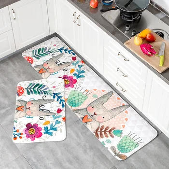 

Luxuy Europe Living Room Carpet Flower Printed Welcome to My Sweet Home Pattern Anti-Slip Carpet Door Mat Kitchen Floor Mat Rug