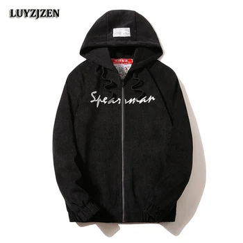 

Jacket Men Brand Hoodies Mens Coat Windbreaker Multi Pockets Clothing Bomber Style Corduroy Jackets Male New Arrival Hip Hop K83