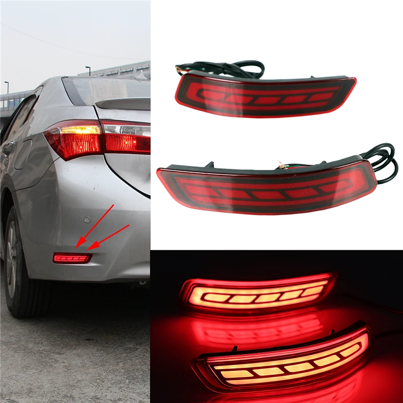 

Car Rear Bumper Taillights Dynamic Multifunction LED Flowing Flashing Brake Lamp For Toyota Corolla Altis 2014-2018 Turn Signal