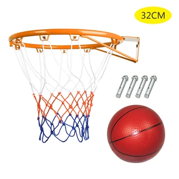 

32cm Hanging Basketball Wall Mounted Goal Hoop Rim Net Sports Netting Indoor Outdoor Children's Basketball Box Dropship