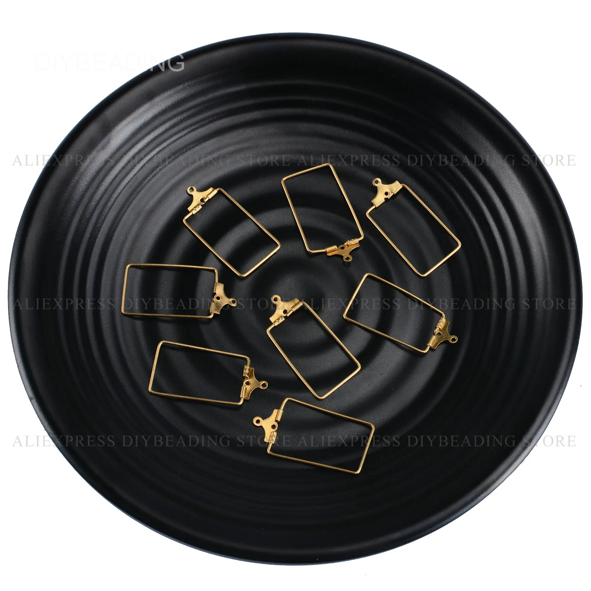 

10-500 Pcs Brass Earring Finding Lots Wholesale Hollow Rectangle Geometric Links Connector Gold Tone Component for Earring Makin