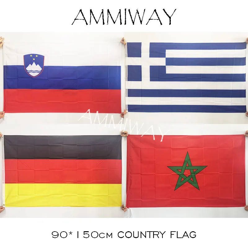 Флаг баннер AMMIWAY 90*150 см 3x5 футов Словения Греция страны флаги и баннеры Германия Марокко полиэстер флаг для