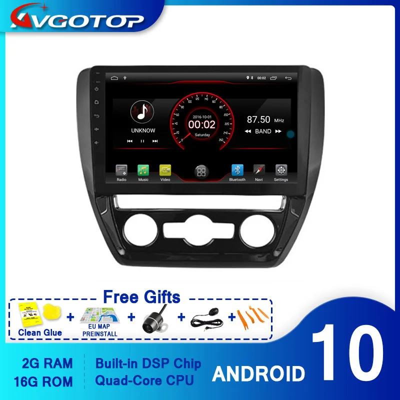 AVGOTOP Android 10.0 Bluetooth GPS Car Radio DVD Player For VOLKSWAGEN JETTA 2017 MP4 Vehicle Multimedia | Автомобили и мотоциклы